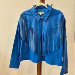 Idyllwind Blue Fringe Leather Jacket